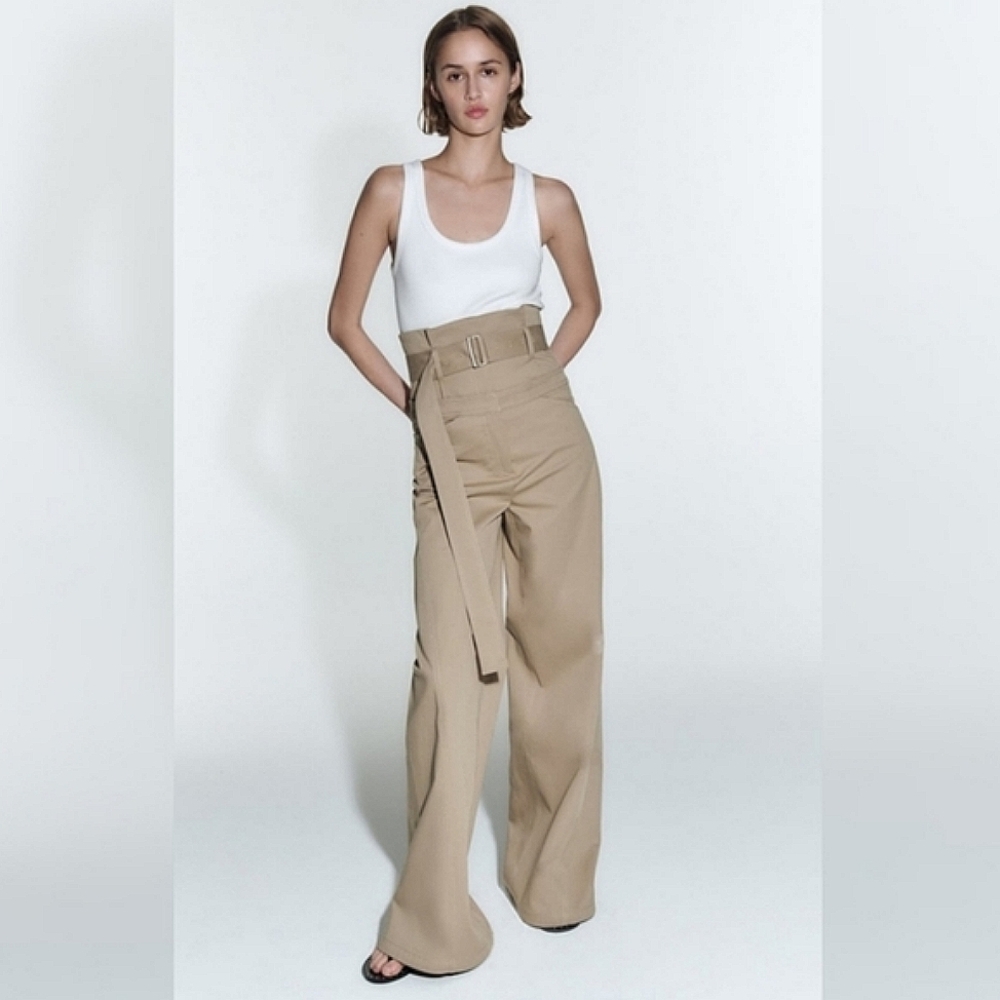 Zara Full Length Gabardine Pants